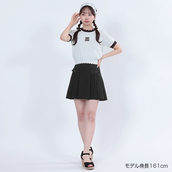 グミ マリークワント トップス スクエアネックプルオーバー 黒 スクエアネック プルオーバー（Tシャツ/カットソー）｜MARY