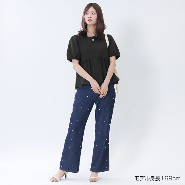 マリークワント MARY QUANT ダブルリボンペプラム ブラウス （ブルー） ダブルリボンペプラム ブラウス（シャツ/ブラウス）｜MARY QUANT