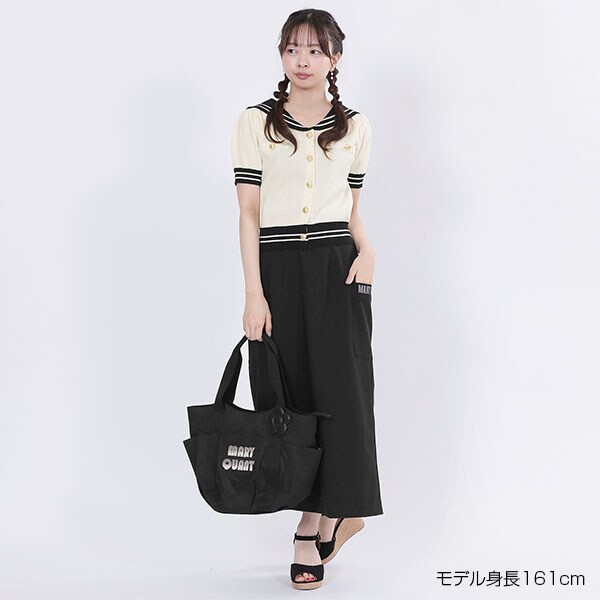 マリークワント　バイカラーセーラーカーディガン（ホワイト） マリークワント MARY QUANT バイカラーセーラー カーディガン
