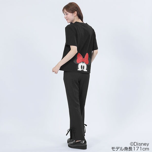 マリークワントミニーマウス バックプリントデザイン Tシャツ（ブラック） マリークワント MARY QUANT ミニーマウスバックプリントデザイン
