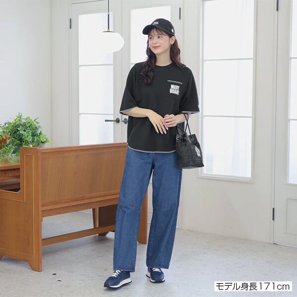 MARY QUANT レトロロゴアップリケ ブルゾン マリークワント MARY QUANT レトロロゴデニム ブルゾン