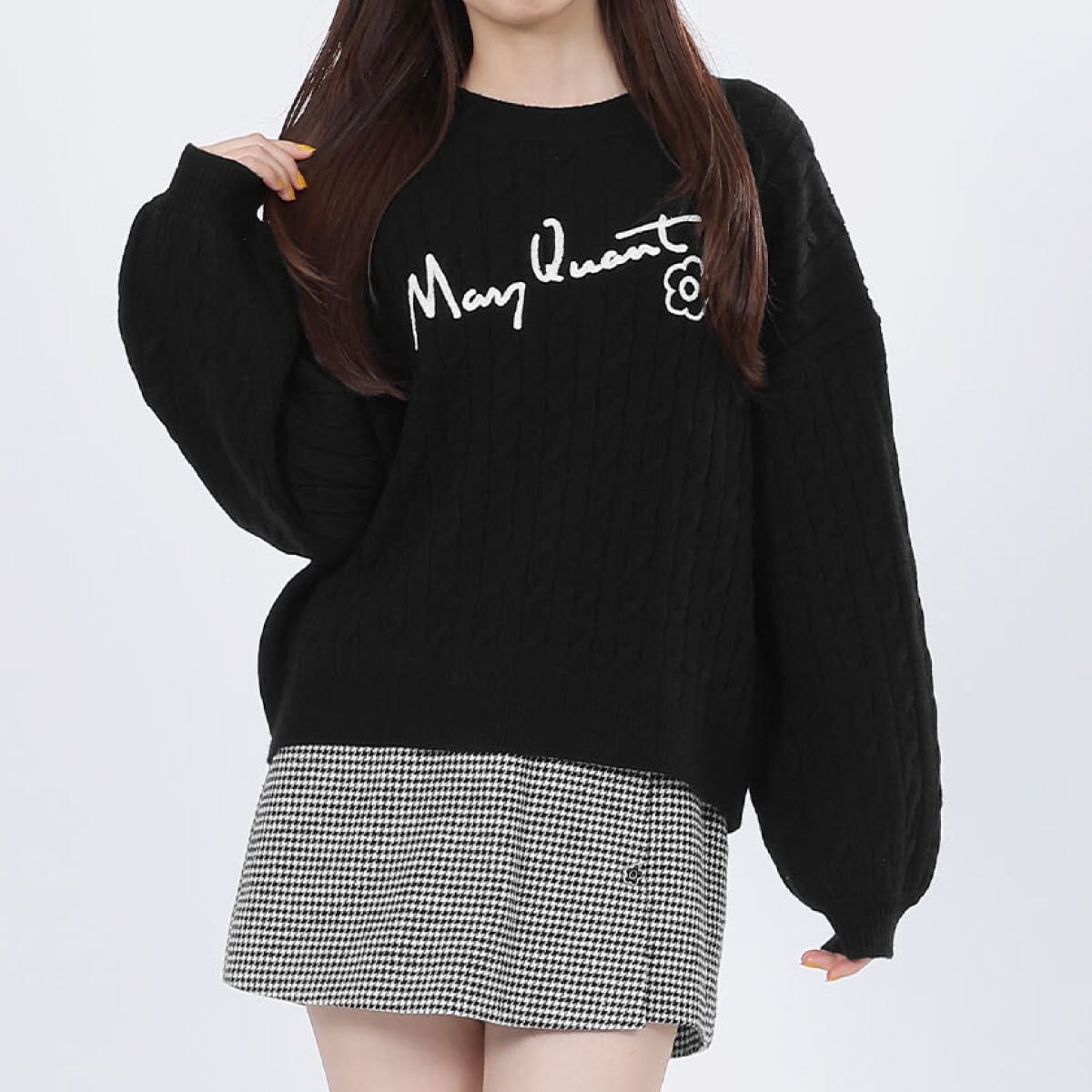 MARY QUANT レトロロゴクロッシェポロ カーディガン マリークワント MARY QUANT レトロロゴクロッシェポロ