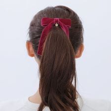 ベロアリボン バレッタ