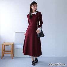 クロッシェカラーニットロング ワンピース | マリークワント(MARY 