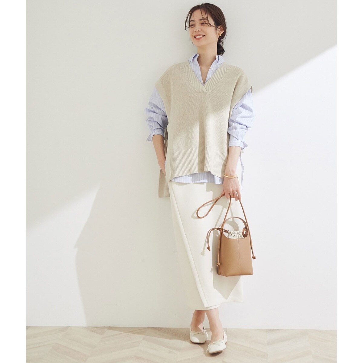 ROPE'（ロペ）の「【洗える】【21SS】前後2WAY畔ニットベスト