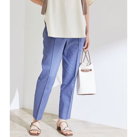 洗える】【Oggi掲載】【セットアップ対応】リネンストレッチシガレット  