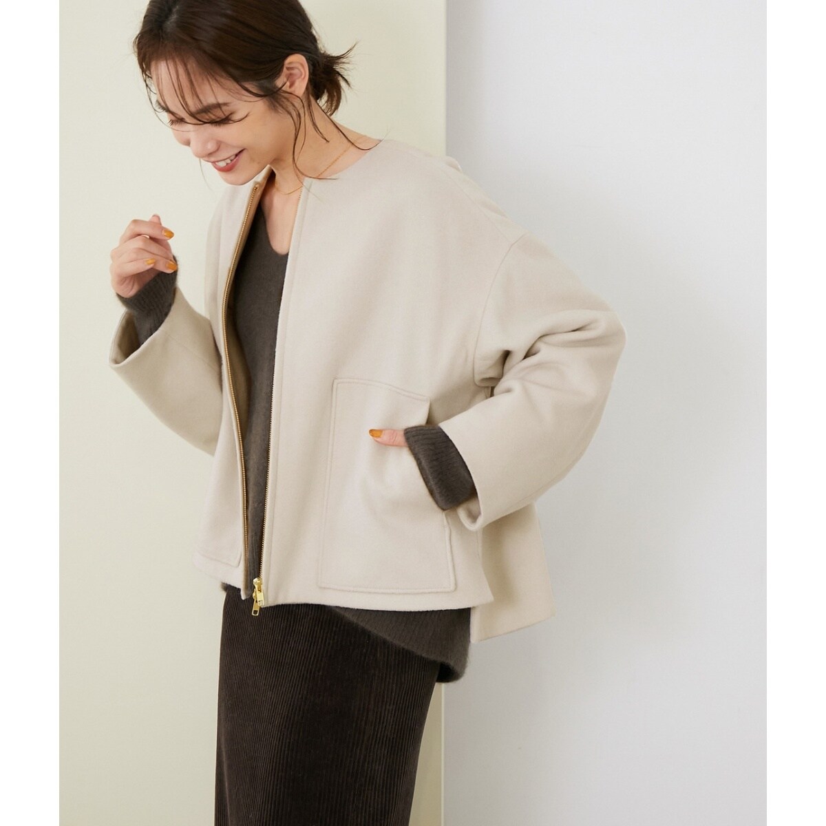 カシミヤ混プレミアムウール ジップブルゾン | ロペ(ROPE') | マルイ