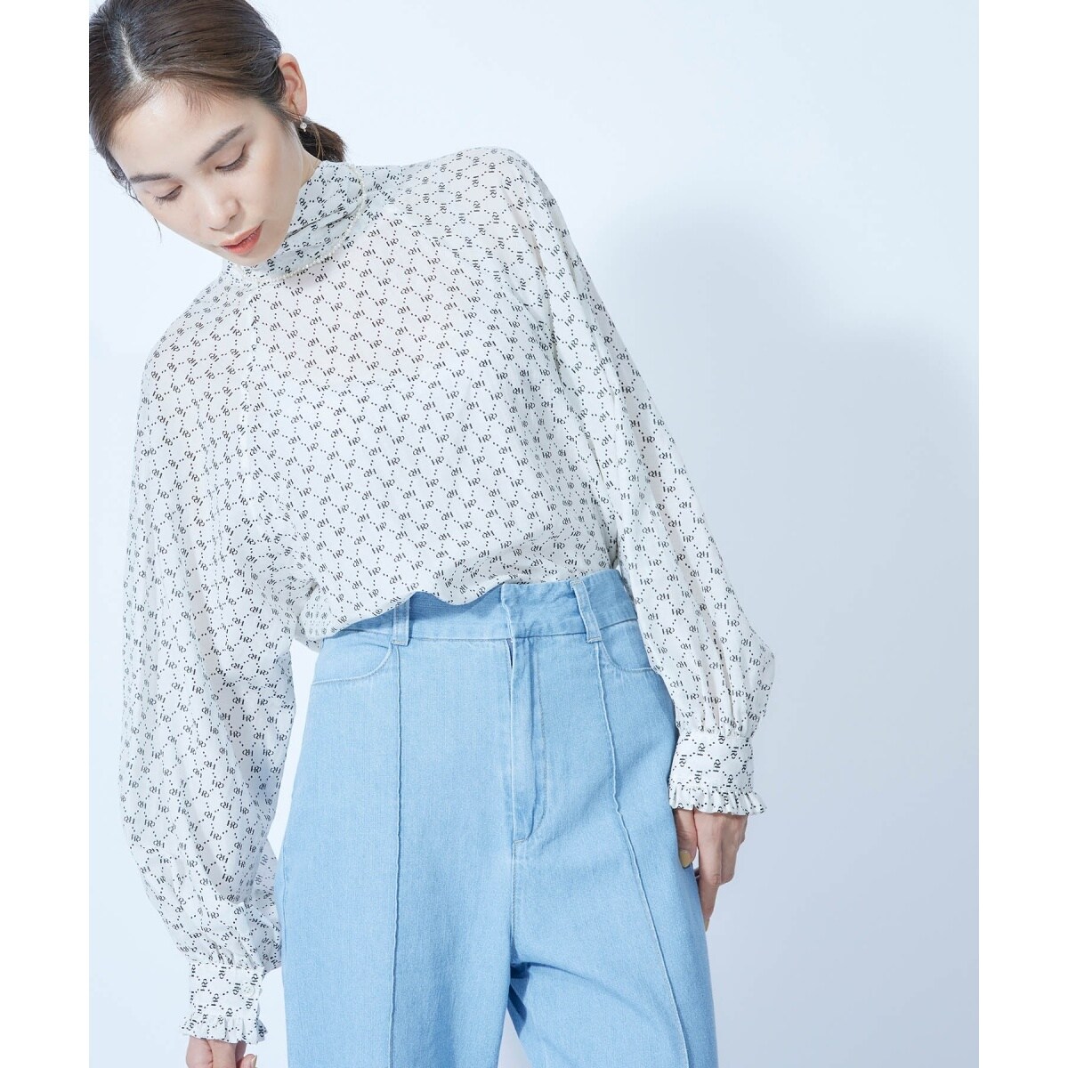 ROPE' / ロペ モノグラムプリントシャツブラウス