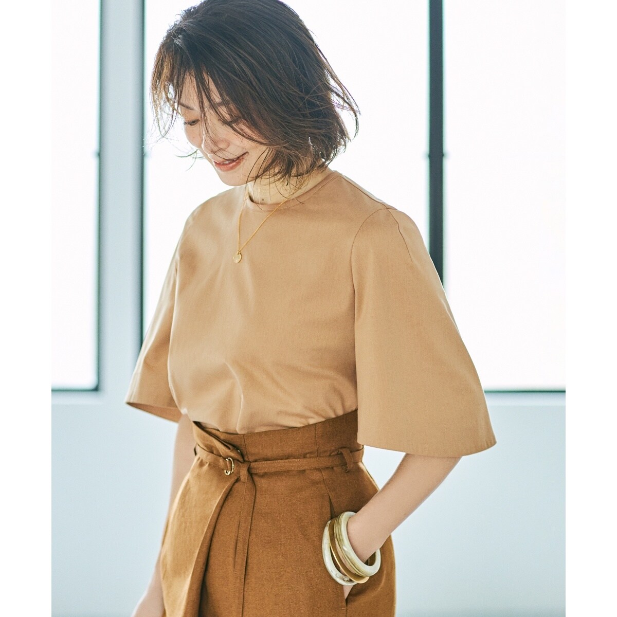 ROPE【エディター三尋木奈保さんコラボ】大人きれいめTシャツ ROPE' / ロペ 【高評価】【エディター三尋木奈保さんコラボ