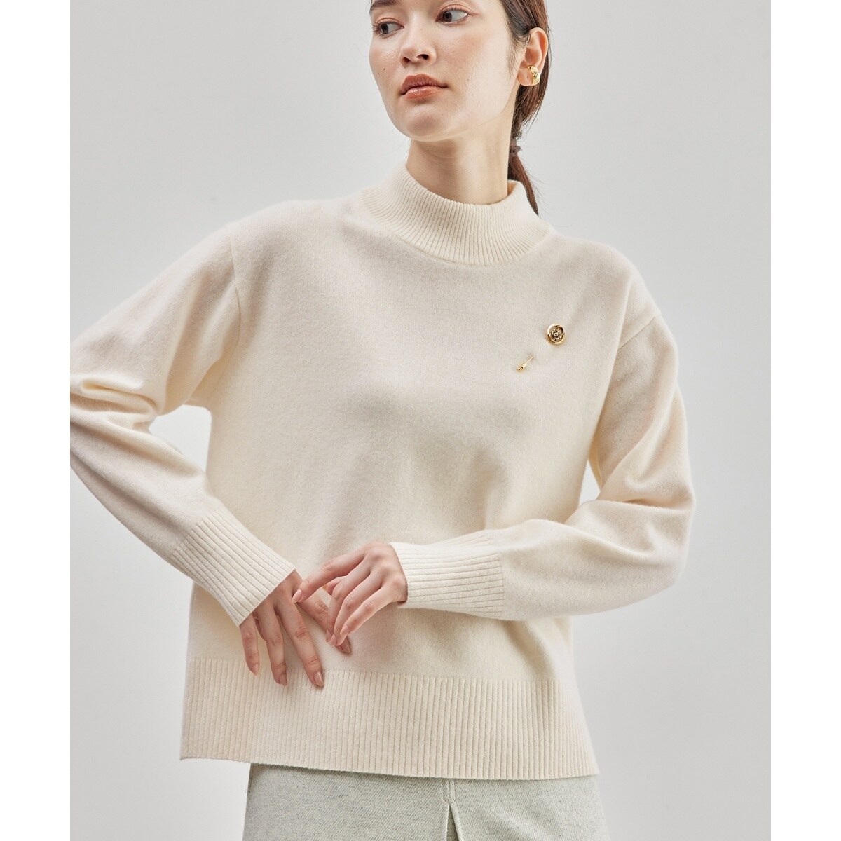 ROPE’ - 【ROPE 2023AW】カシミヤブレンドビルドネックニット 高評価】カシミヤブレンド ビルドネックニット | ロペ(ROPE