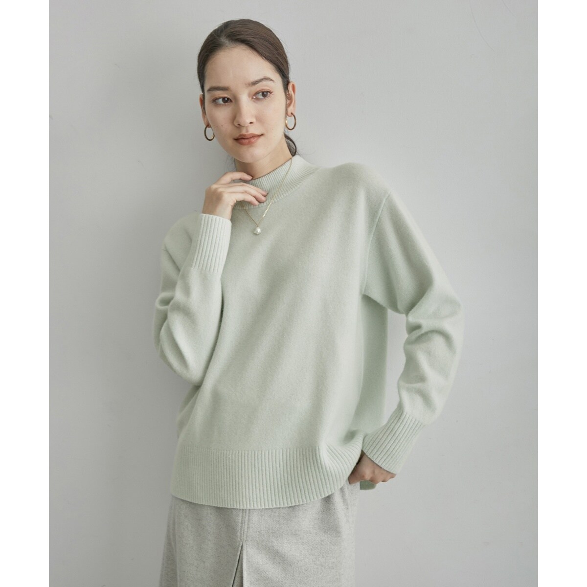 高評価】カシミヤブレンド ビルドネックニット | ロペ(ROPE