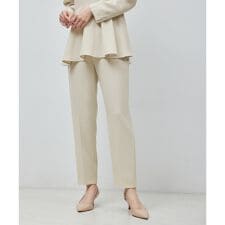 トリアセテートダブルクロス サイドゴムテーパードパンツ【セレモニー/通勤対応】【洗える】