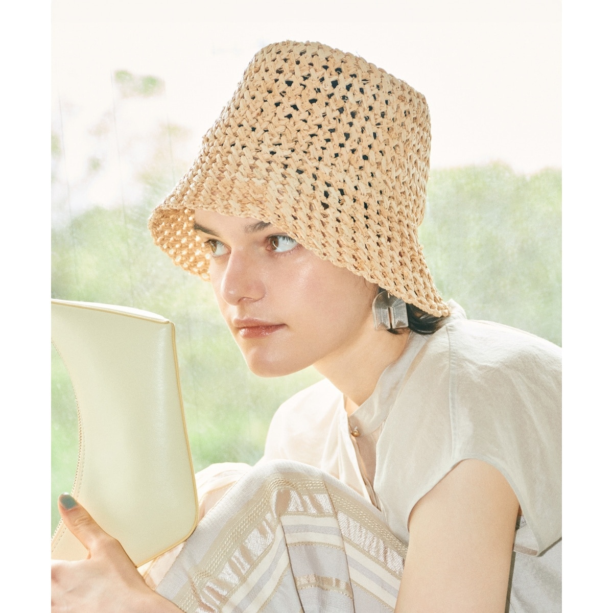 透かし編みラフィアバケットハット | ロペ(ROPE') | マルイウェブチャネル