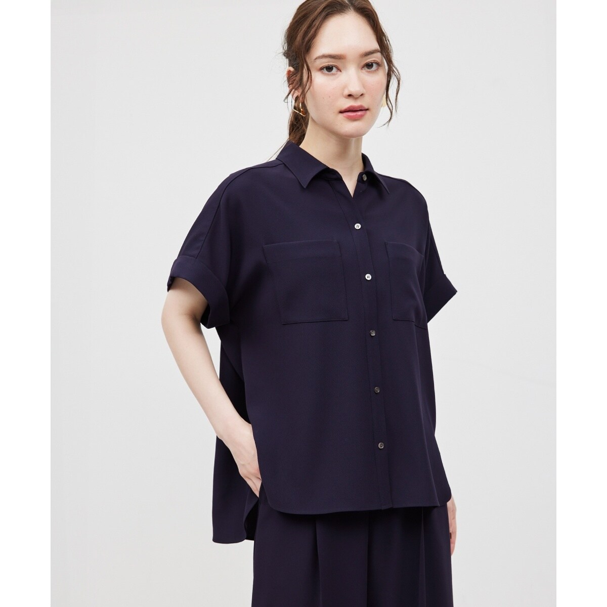 新色追加】トリアセバックサテンフラップシャツ/セットアップ対応