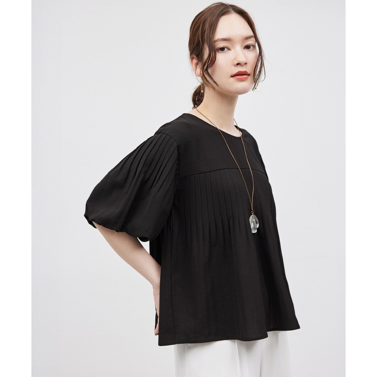 プリーツ切替デザイン半袖ブラウス | ロペ(ROPE') | マルイウェブチャネル