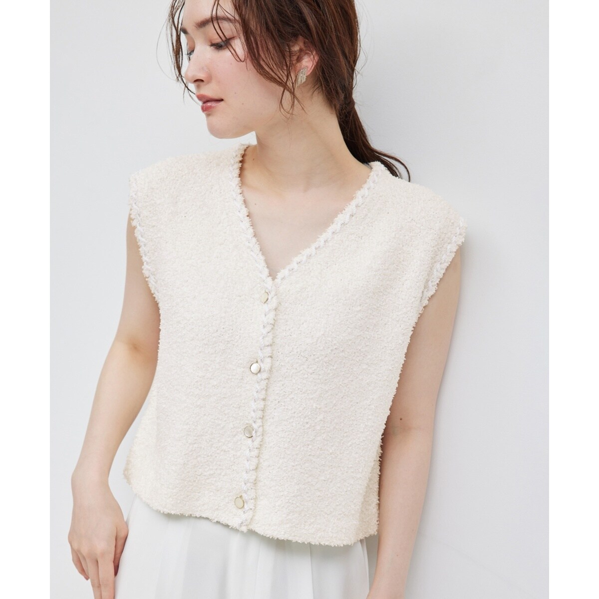 ペーパーヤーンショートニットベスト | ロペ(ROPE') | マルイ