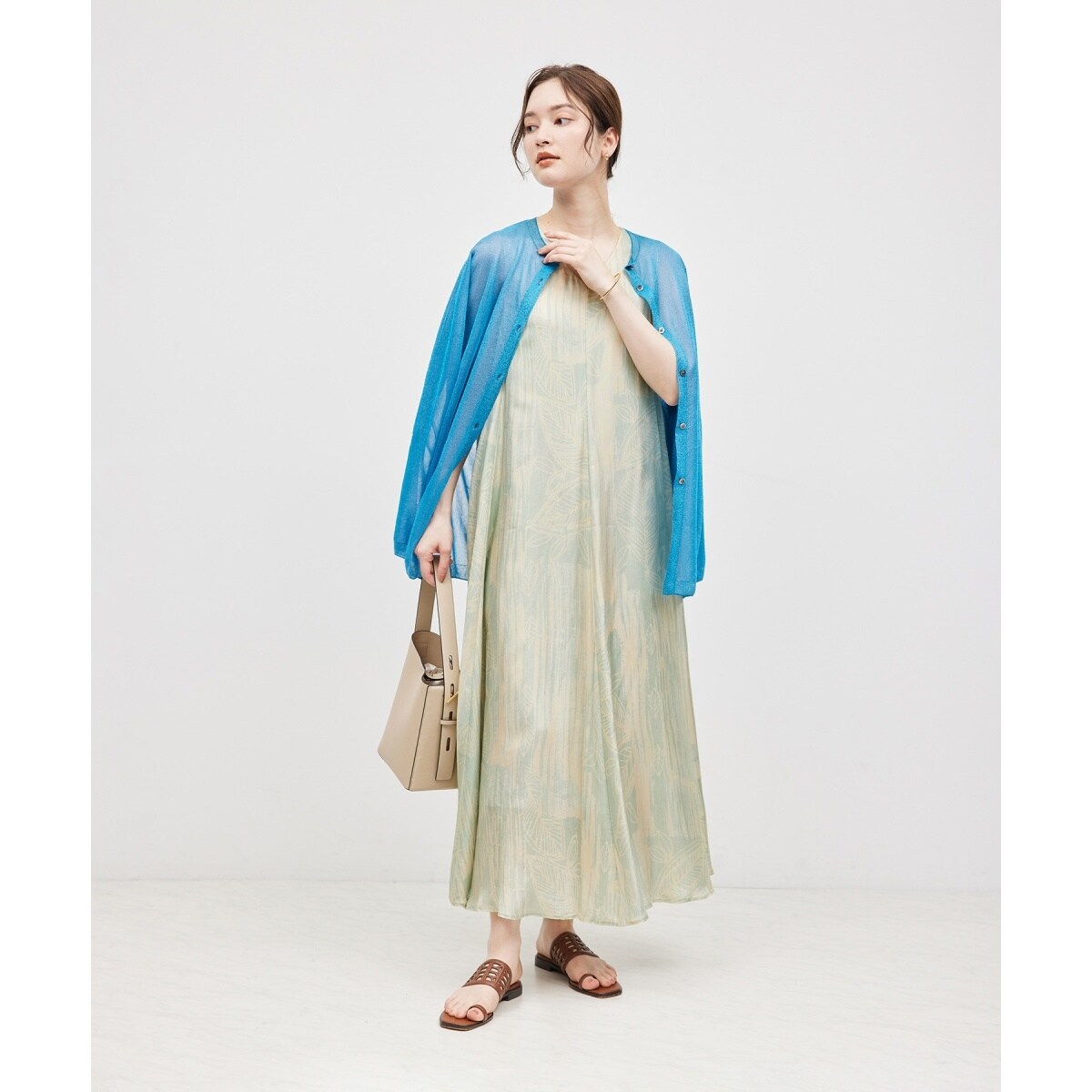 ロペ ROPE' イペカ IPEKER ニュアンスボタニカルAラインワンピース IPEKER】ニュアンスボタニカルAラインワンピース | ロペ(ROPE