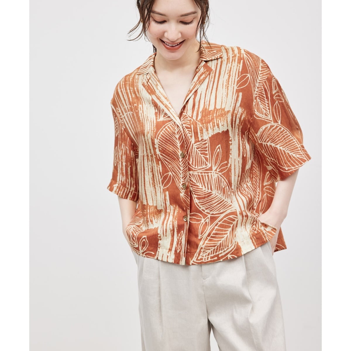 ロペ（ROPE’）/【IPEKER】ニュアンスボタニカル開襟シャツ IPEKER】ニュアンスボタニカル開襟シャツ | ロペ(ROPE') | マルイ