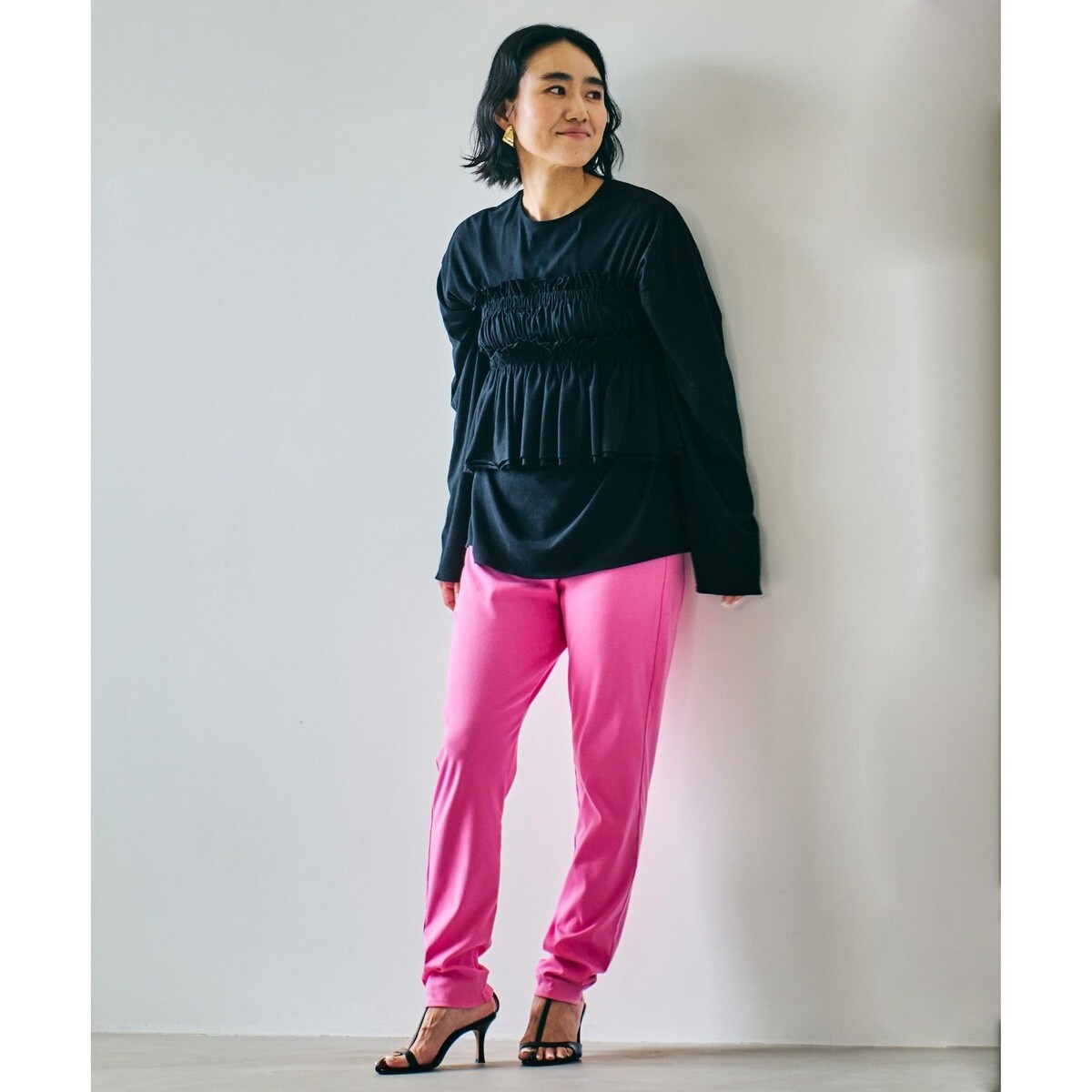 良品 ロペ 金子綾 エイガールズ カットソー ビスチェ 日本製 ブラック F 良品 ロペ 金子綾 エイガールズ カットソー ビスチェ 日本製