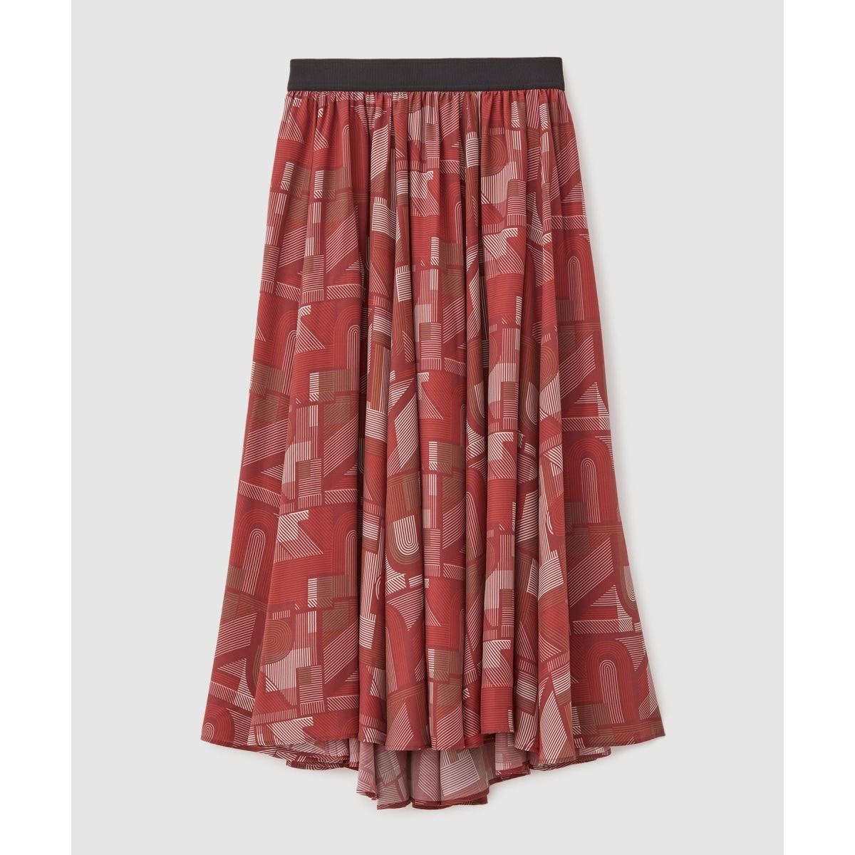 スカート プリントギャザーフレアスカート/セットアップ対応 レディース ROPE\u0027 スカート プリントギャザーフレアスカート&frasl;セットアップ対応