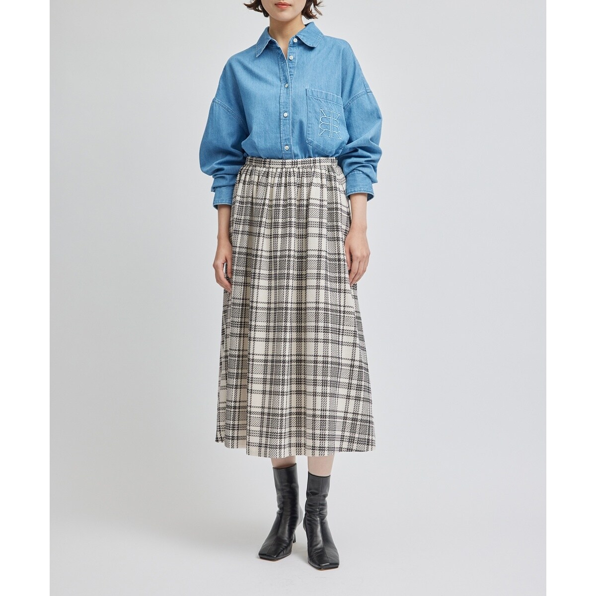 ギマチェックギャザーフレアスカート | ロペ(ROPE') | マルイウェブ