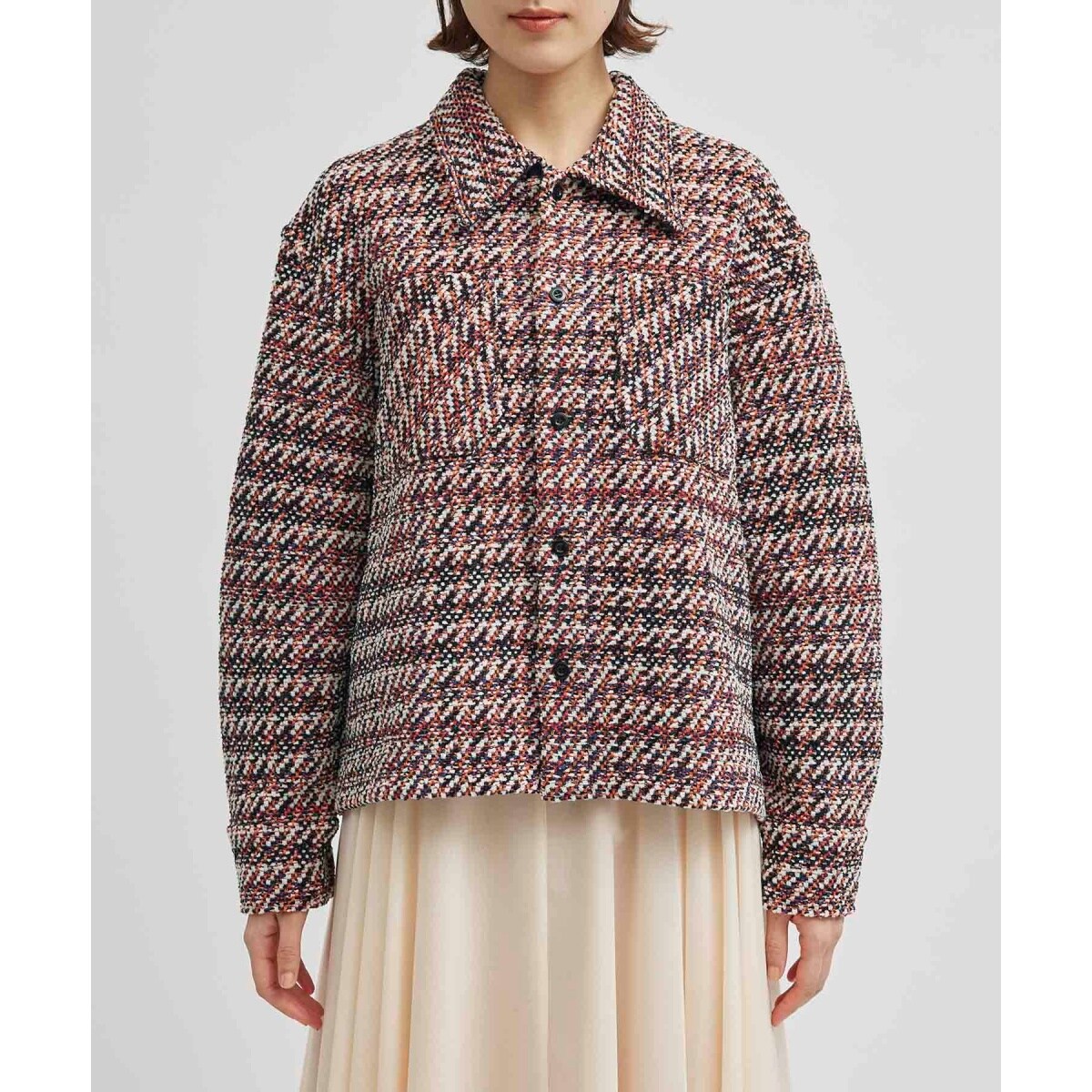 COOHEM】VELVET CHECK TWEED JACKET (コーヘン/ツイードジャケット