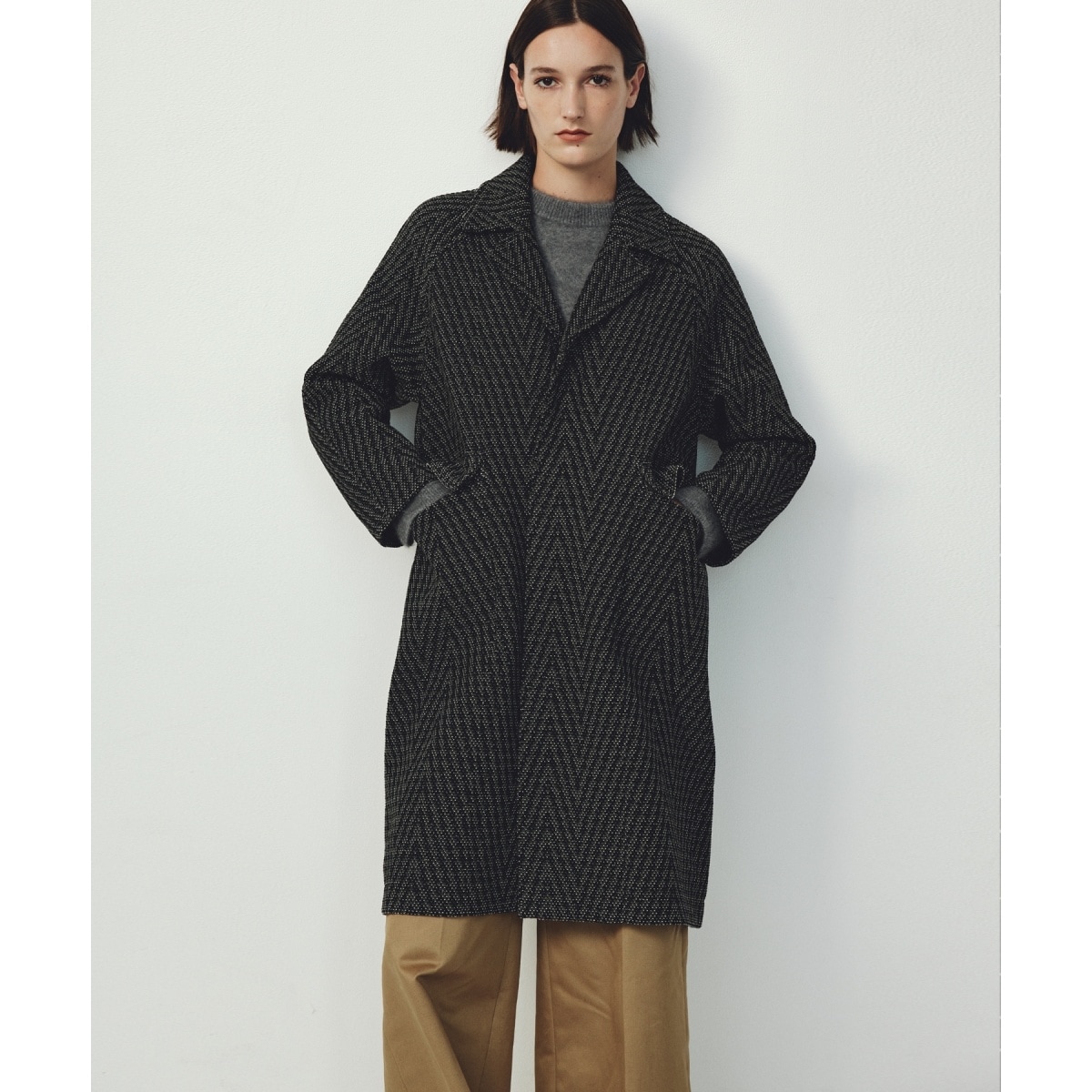 19SS COOHEM コーヘン スプリングエアーツイードコート COOHEM】HERRINGBONE TWEED COAT(コーヘン/ヘリンボーンツイード