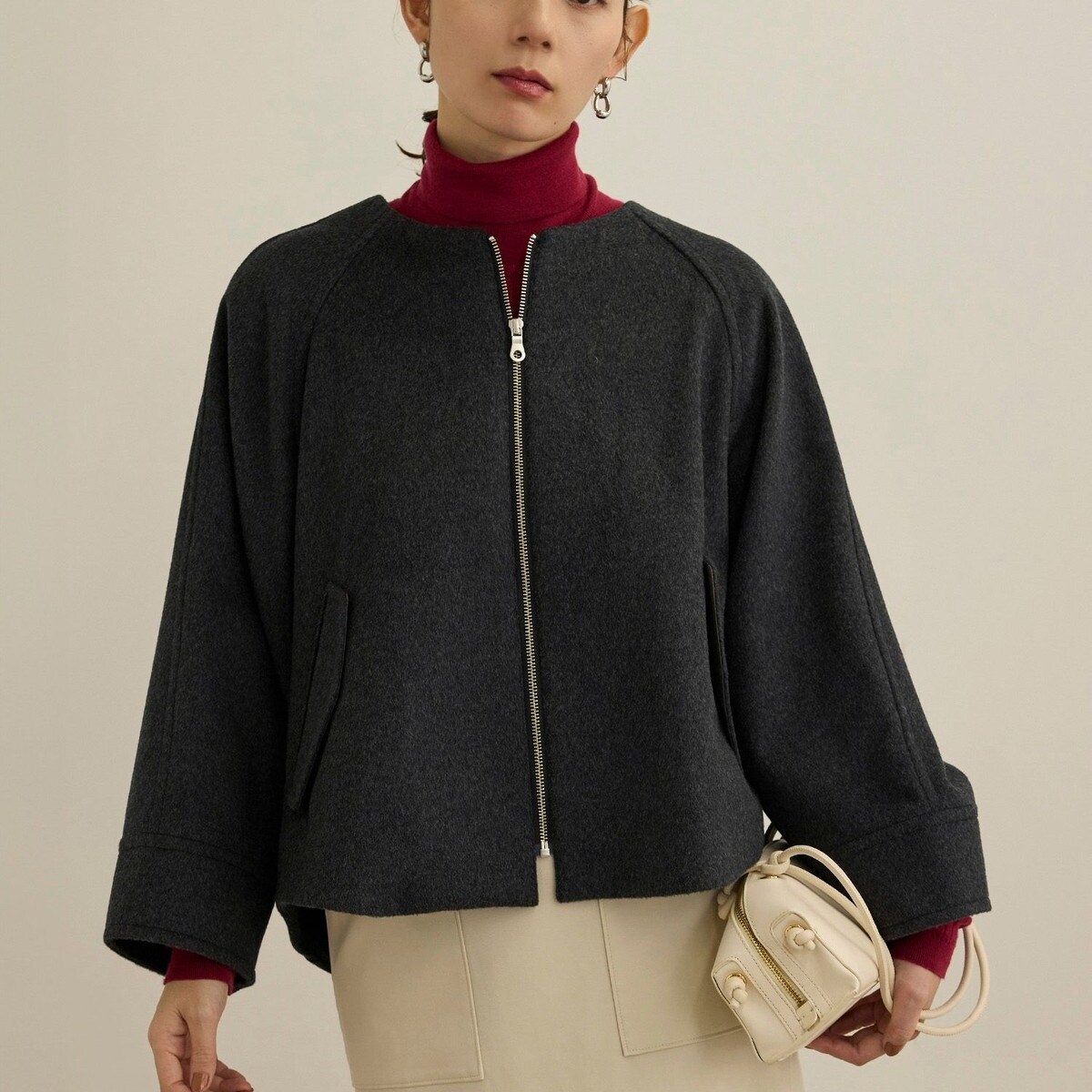 プレミアムカシミヤ ジップブルゾン【新色追加】 | ロペ(ROPE