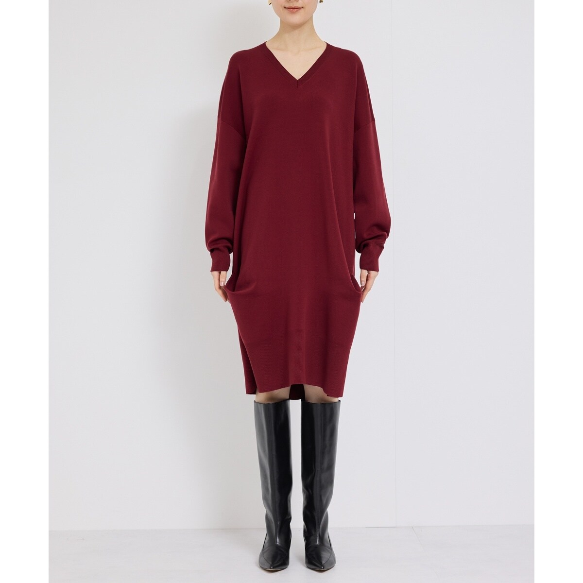 キュプラポリエステルタックフォルムワンピース【Sサイズフェア対象