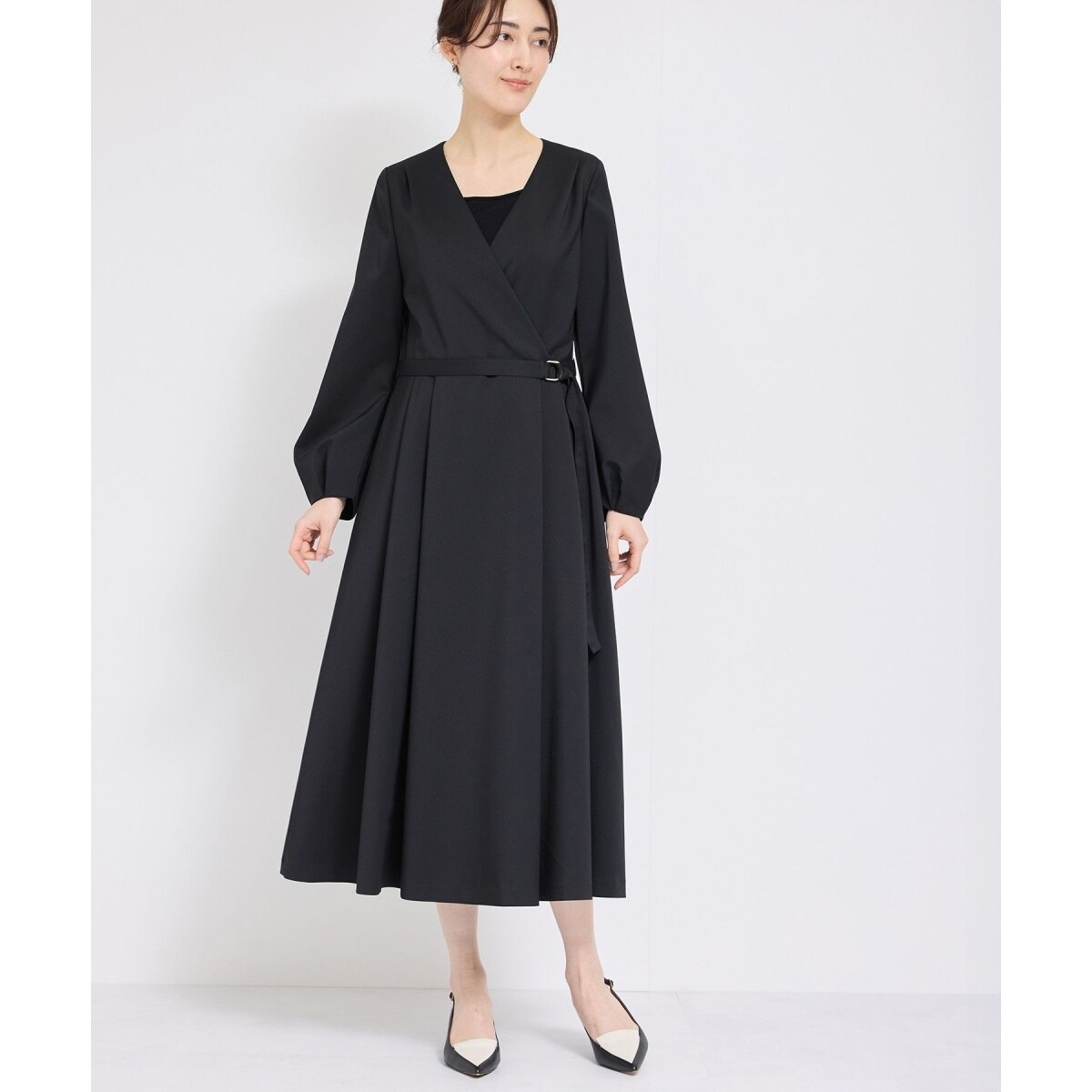 spick&span リネンブレンド2wayフレアワンピース リネンブレンド2WAYフレアワンピース（ワンピース）｜Spick and