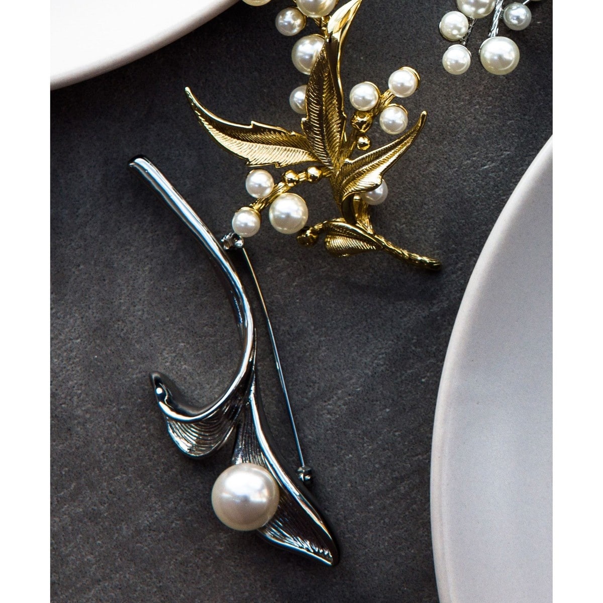 Junco Parisジュンコパリ パール　オーバル　ブローチ　IENA Junco Paris/ジュンコパリ】big oval resin pearl brooch