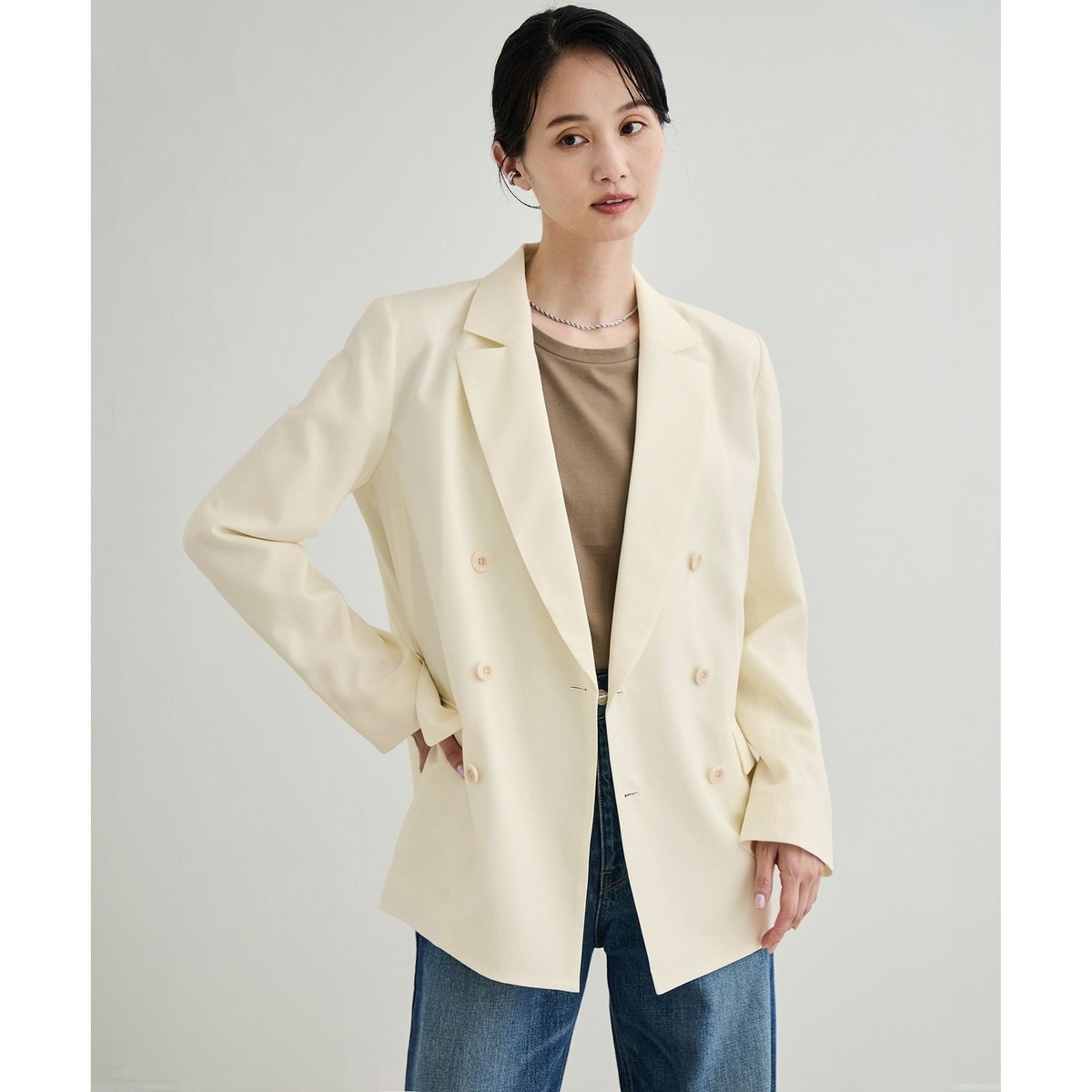 ROPÉ　リネンハーフスリーブジャケット　サイズ38 ROPÉ リネンハーフスリーブジャケット サイズ38 ROPÉ(ロペ