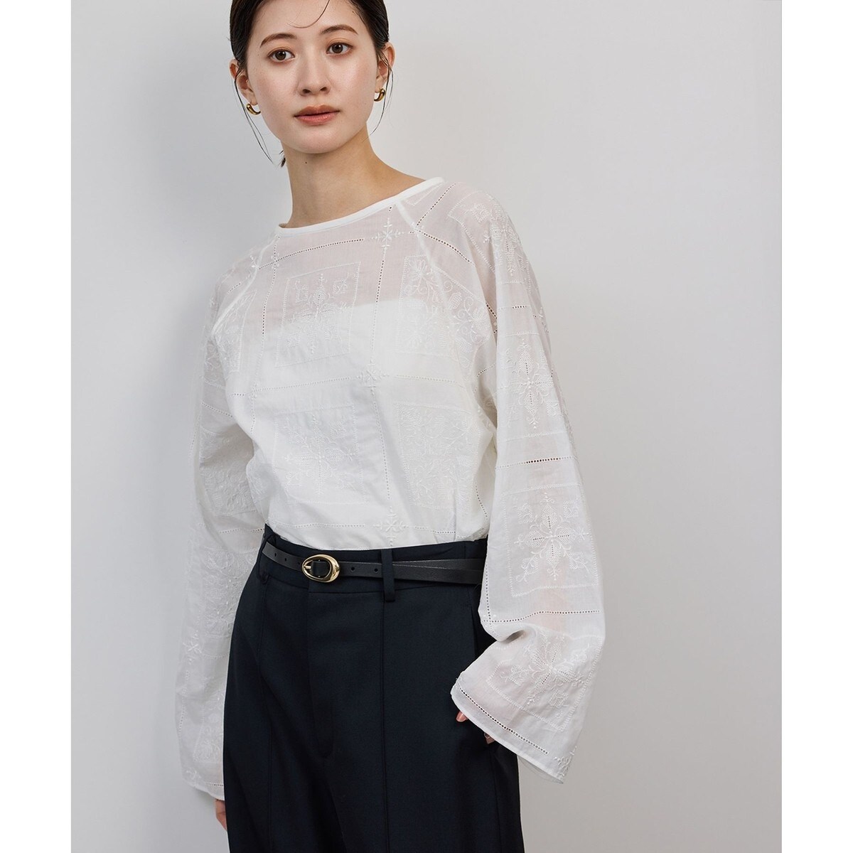 ROPE' / ロペ コットンエンブロイダリーレース刺繍ブラウス コットンエンブロイダリーレース刺繍ブラウス | ロペ(ROPE