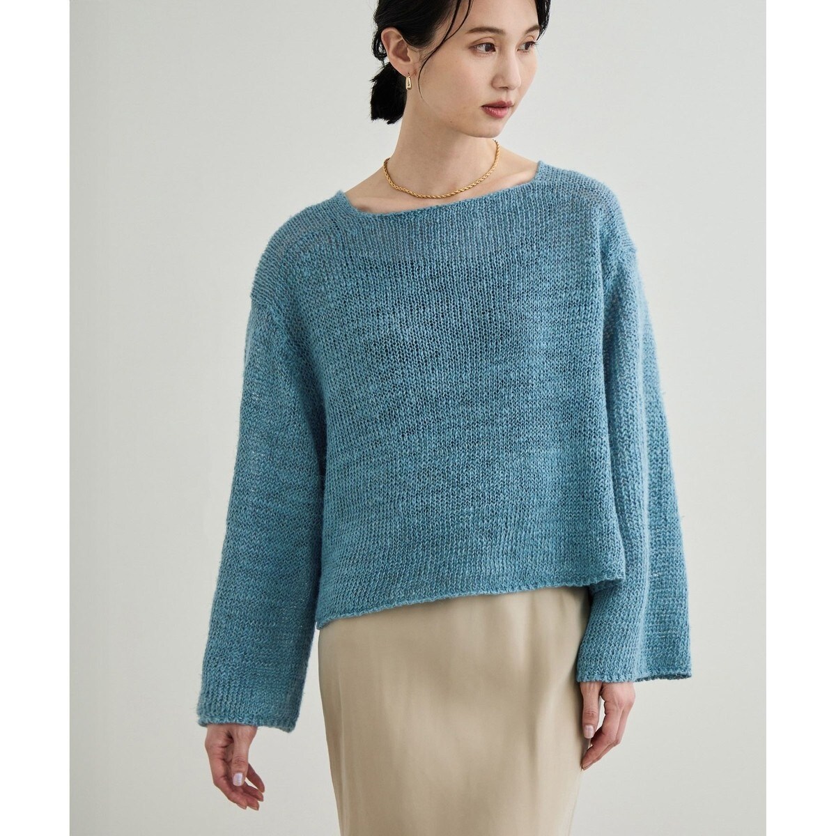 ROPE' / ロペ 【洗える】オーガニックコットンリブスリーブレスニット セール】【洗える】オーガニックコットンリブスリーブレスニット