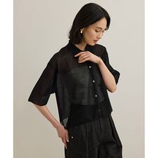 【洗える】シアークロップドポロニット