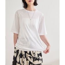 【洗える】グレイス天竺 5分袖Tシャツ