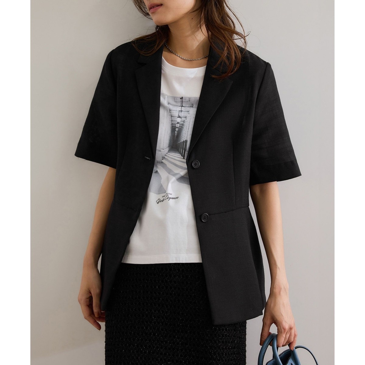 抗菌防臭・接触冷感・UVカット】カナパ金ボタンジャケット/通勤