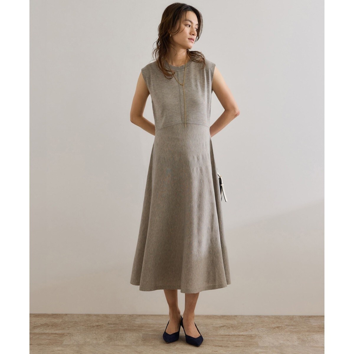 洗える】ミラノリブフィットフレアニットワンピース | ノーブル(Noble