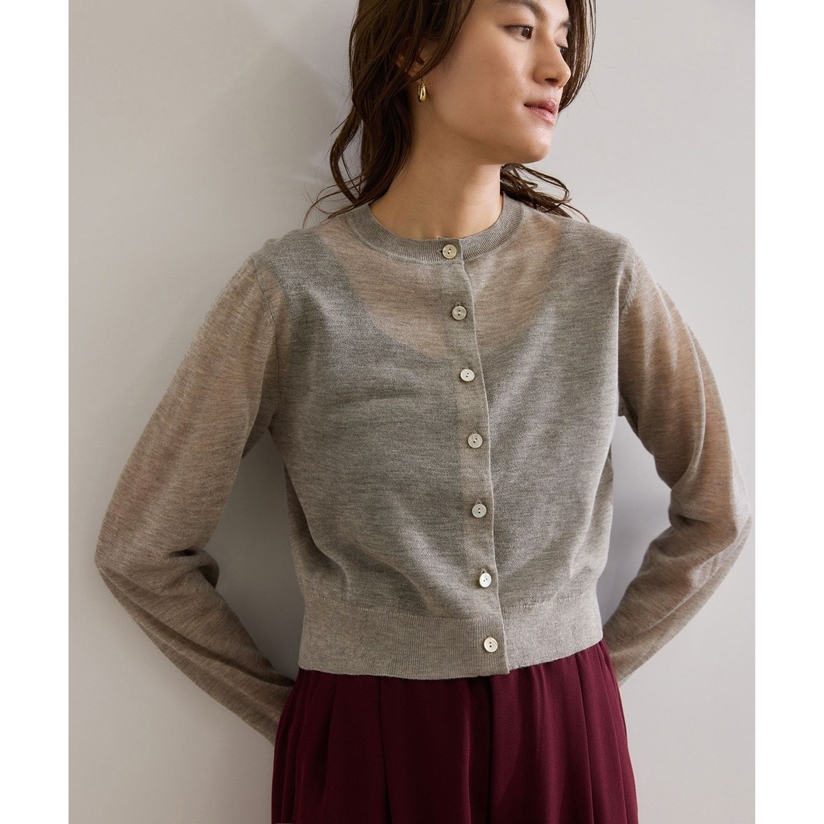 チャイニーズラクーン接結カーディガン | ロペ(ROPE') | マルイウェブ