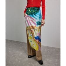 ロペ(ROPE')の【YUKO SAEKI for ROPE’・コラボ】スカーフ柄プリント シルクスカーフ/Lサイズ