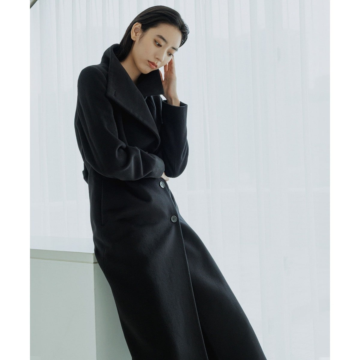 ウールボンディングラグランロングコート | アダムエロペ(ADAM ET ROPE
