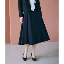 トリアセダブルクロス ハイウエストフレアスカート/イージーケア・セットアップ対応・25AW