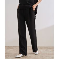 【洗える】バックサテンセミフレアパンツ【WEB・一部店舗限定】