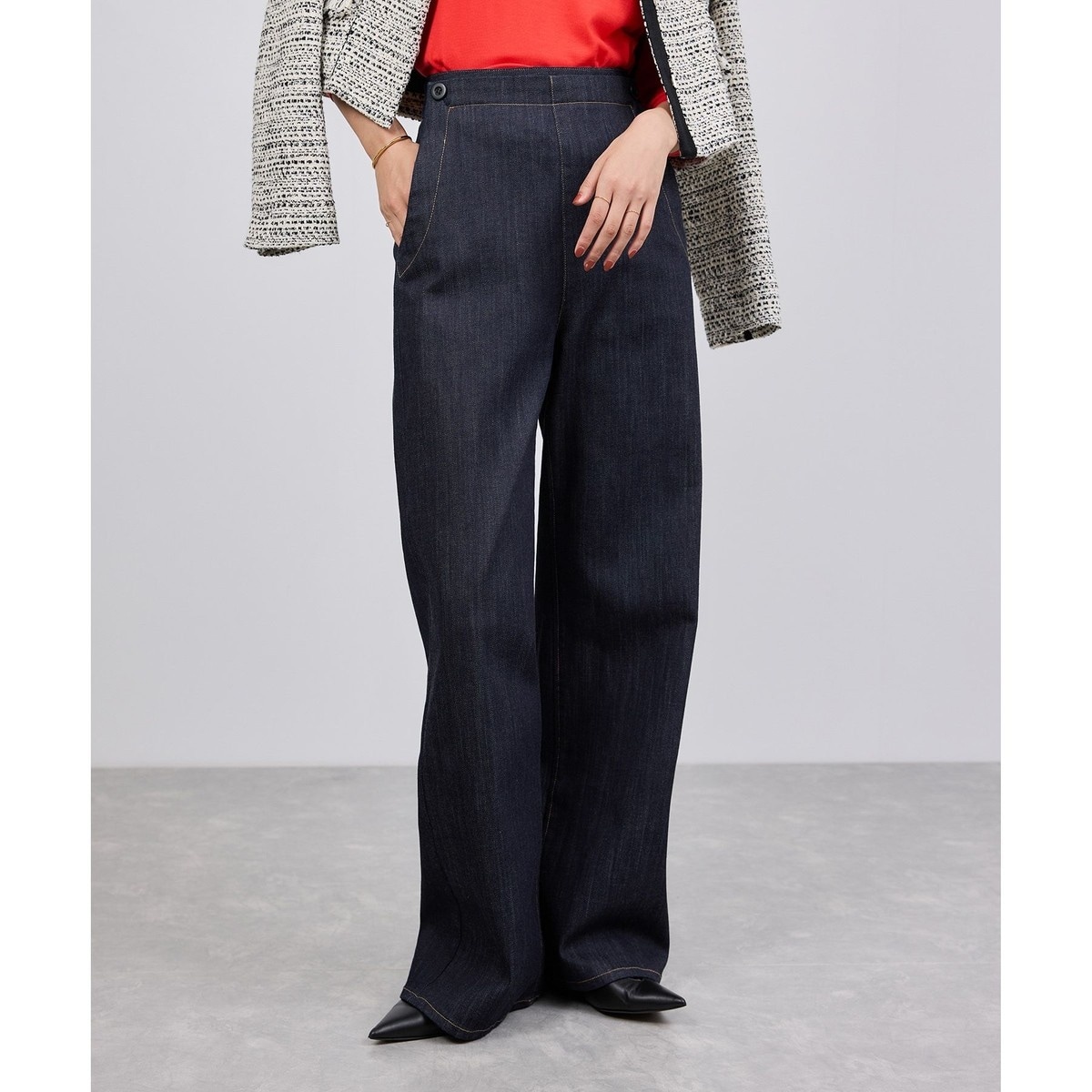 ストレッチデニム セーラーパンツ/イージーケア