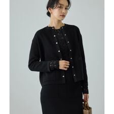 ロペ(ROPE')の接結ウールバイカラーニットカーディガン/イージーケア