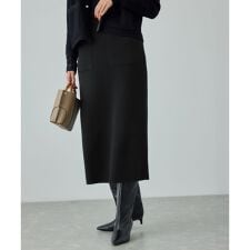 [美人スカート]ウール混ニットポケット付きタイトスカート/イージーケア・セットアップ対応