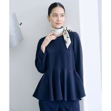 トリアセダブルクロス ペプラムブラウス/イージーケア・セットアップ対応・26SS