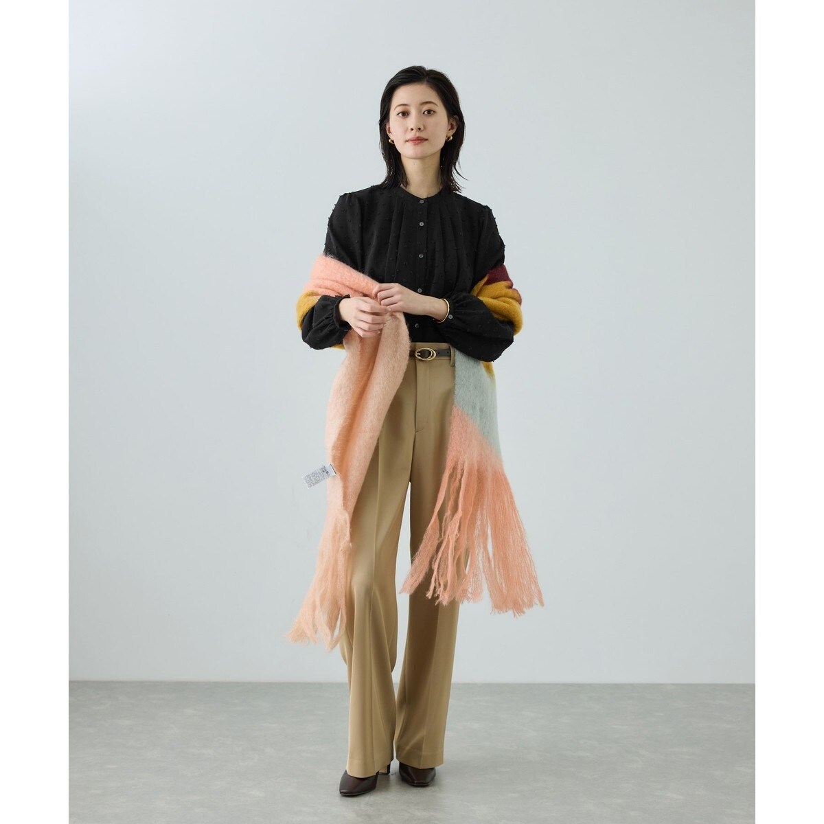 カットジャガードフリルブラウス/イージーケア | ロペ(ROPE') | マルイ