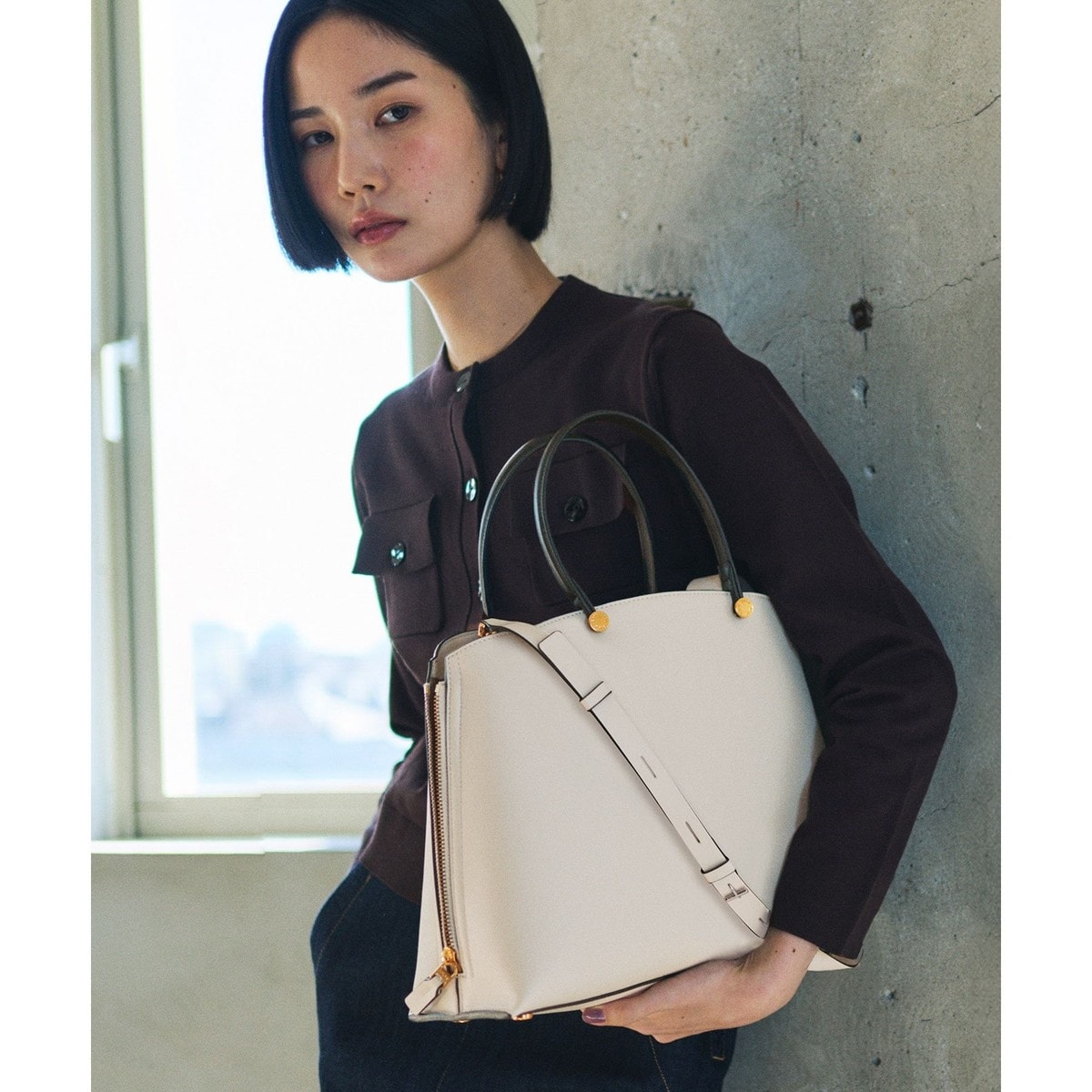 20AW新色】A4ジャバラバンブーハンドルバッグ（L） | ロペ(ROPE