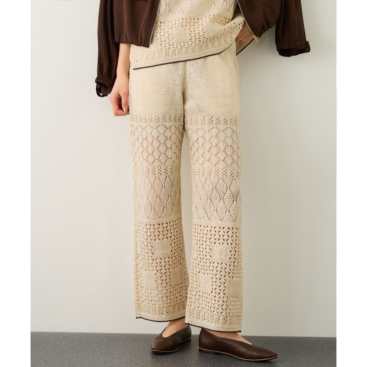 [�}���C]�yCOOHEM�zSUKASHI EMBOSSED KNIT PANTS/�C�[�W�[�P�A�E�Z�b�g�A�b�v��/���y�iROPE'�j �L�i��(16)